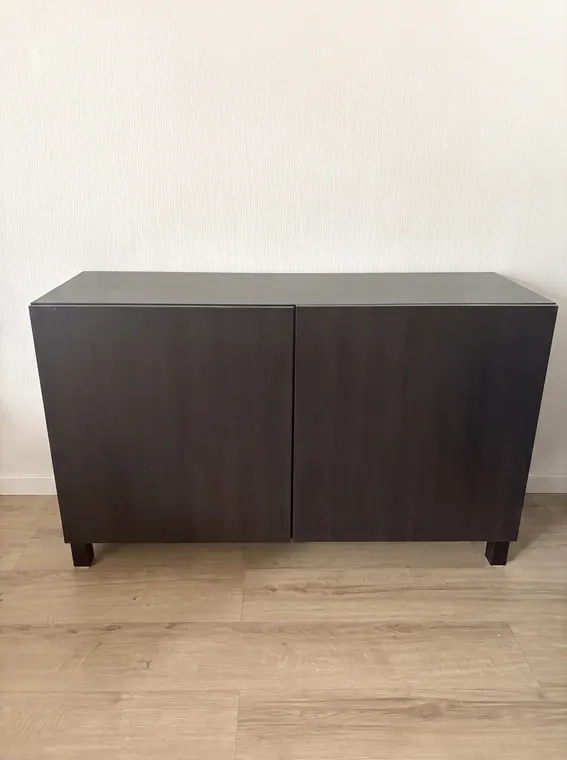 Buffet bas noir 2 portes